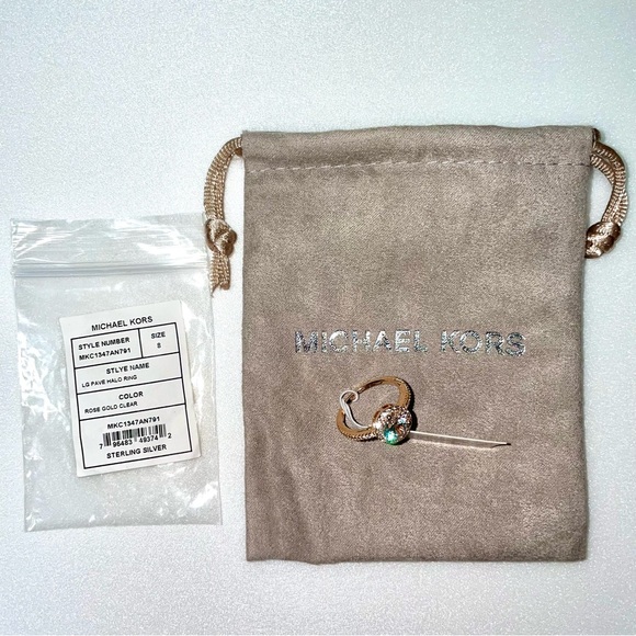 Michael Kors - 14K Rose Gold-Plated Sterling Silver Diamond Ring - Picture 1 of 8